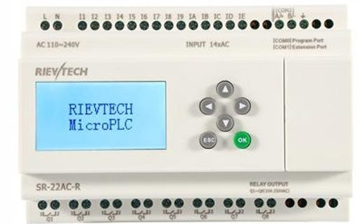 [SR-22AC-R] PLC SR-22AC-R, 14 Entradas Digitales 110-240VAC, 8 Salidas Relé, Rievtech