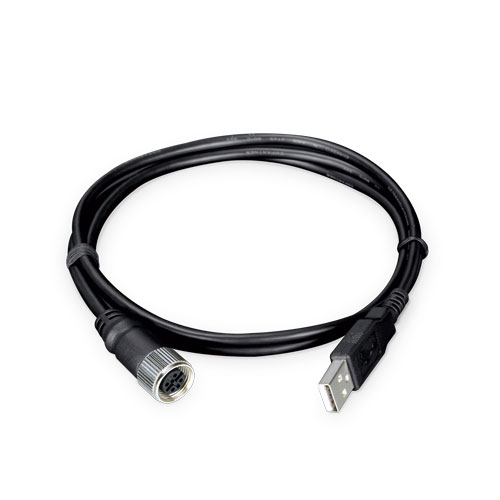 [CB-M12A5USB-100] CB-M12A5USB-100 Cable M12 hembra de 5 pines con codificación A a USB tipo A, 1 metro