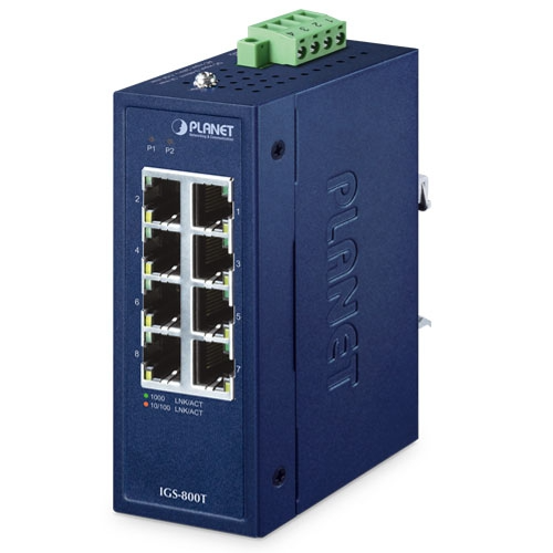 [IGS-800T] Conmutador Ethernet Gigabit Industrial compacto IGS-800T de 8 Puertos 10/100/1000T