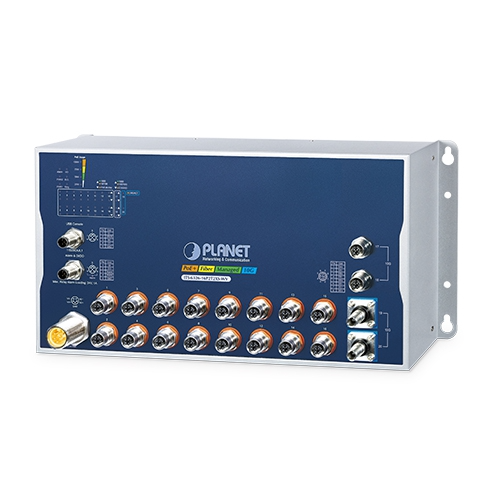 [ITS-6326-16P2T2XS-WV] Conmutador Ethernet gestionado industrial ITS-6326-16P2T2XS-WV L3 de 16 puertos 10/100/1000T 802.3at PoE+ M12 + 2 puertos 10GBASE-T M12 + 2 puertos 10G Q-ODC con entrada de voltaje dual de 24-110 VCC