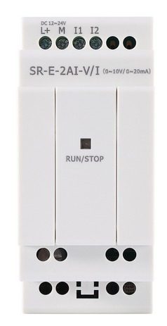 [SR-E-2AI-I] Módulo Expansión SR, 2 Entradas Analógicas 0–10 V / 0–20 mA, 12–24 VDC