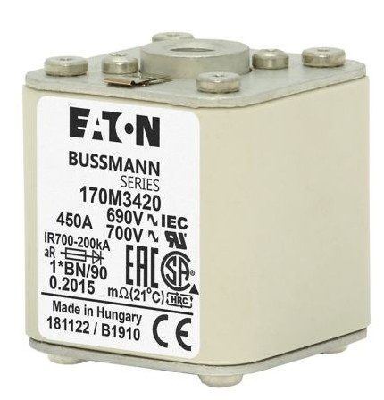 [170M3418] Fusible Ultrarápido Bussmann 350A, AC 690 V, size 1, aR