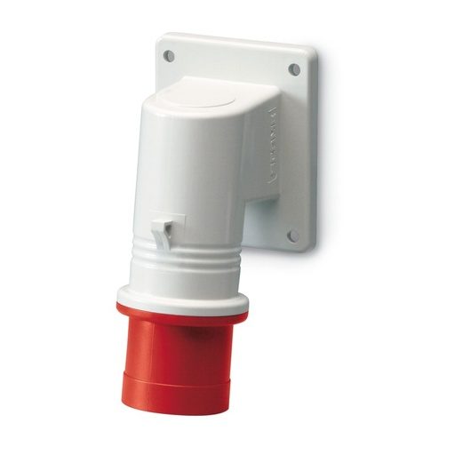 [242.3297] ENCHUFE MACHO S/PUESTO 3P+N+T IP44 32A 6h 346-415,  SALIDA 90° FIJACION 70X87mm