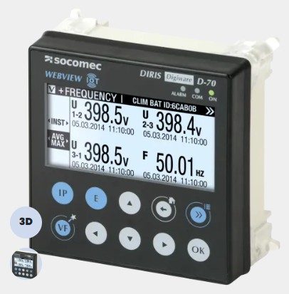 [48290203] DIRIS D70v2 - Display multipunto - Master MODBUS + Pasarela RS/ETH  + WEBVIEW: Power & Energy Monitoring