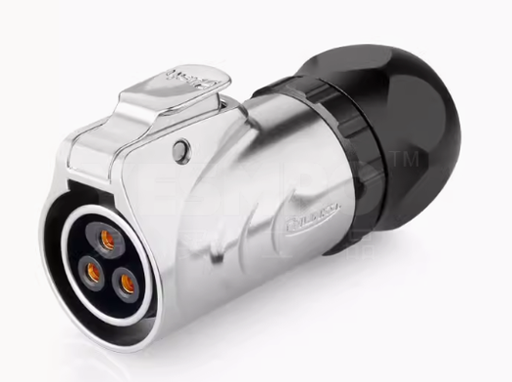 [LP-20-J03PE-03-001A] Conector circular metálico LP-20, 3 pines, hembra, formato volante (PE), IP68, 500V, 20A