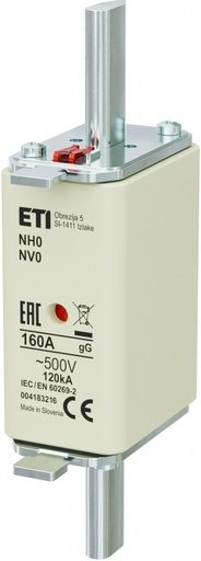 [004183216] Fusible NH0 gG 160A 500V, marca ETI