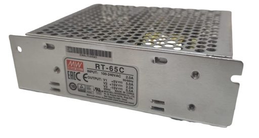 [RT-65C-R] Fuente conmutada triple salida, 65 W, 5 V/6 A, ±12 V/2.8 A, formato gabinete - Sin Caja
