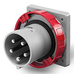 [248.12597] ENCHUFE MACHO EMBUTIDO 3P+N+T IP67 125A 6h 380-415V, FIJACION 114x114mm