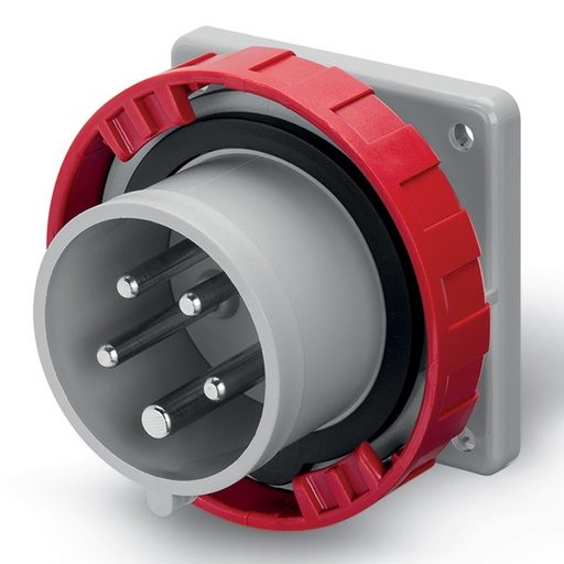 [248.3297] ENCHUFE MACHO EMBUTIDO 3P+N+T IP67 32A 6h 346-415V, FIJACION 75X75mm