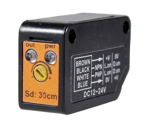 [PAD-30DNP] Sensor fotoeléctrico difuso 30cm de distancia grado IP65 serie PAD