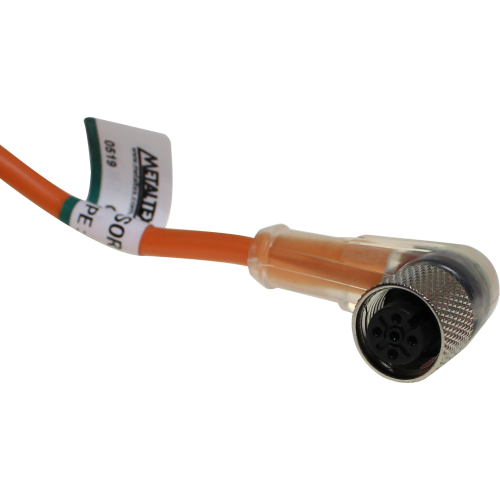 Cable con conector 90° M12 de 4 pines LED 5 metros